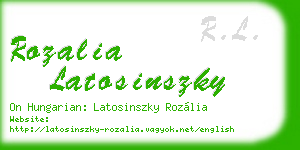 rozalia latosinszky business card
