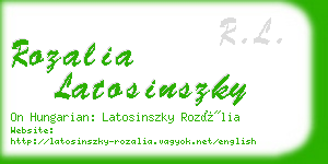 rozalia latosinszky business card